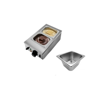 Danolapsi Chocolate Melting Machine, 2 Tanks Chocolate Tempering Machine with Lid, Stainless Steel Electric Chocolate Melting Pot for Cheese, Chocolate