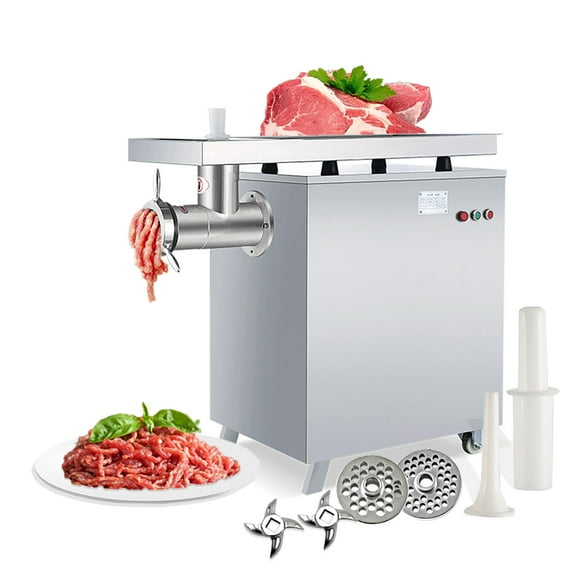 Danolapsi Commercial Meat Grinder,Stainless Steel Meat Mincer Max Yield 265lbs/H with 200r/m by 800W, Heavy Duty Sausage Stuffer with 2 Blades 2 Grinding Plates (6mm 8mm) for Home Kitchen Use