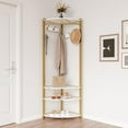 thumbnail image 1 of Danolapsi Corner Hall Tree With Shoe Bench Entryway, Corner Coat Rack With 6 Double Hooks, Corner Clothes Rack With Corner Tree With Shoe Bench Shelf for Entryway, Hallway, 1 of 5