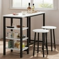 thumbnail image 1 of Danolapsi Counter Height Dining Table with Stools, Bar Table Set with 3 Storage Shelves, 3 Piece Dining Table Set for Small Space, Apartment, Kitchen, 1 of 7