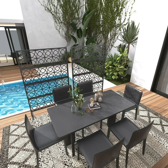 Danolapsi Decorative Metal Garden Fences Metal Privacy Screen – Rust-Proof Scroll Design for Yard & Flower Bed Borders,Easy Snap-Together Installation,Outdoor and Indoor Privacy Panels for Patio,Pool