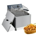 thumbnail image 1 of Danolapsi Deep fryers Commercial Deep Fryer 11L x 2 Large Dual Tank Electric Countertop Fryer for Restaurant Home Use with Extra Large Frying Basket and Lid, 1 of 7