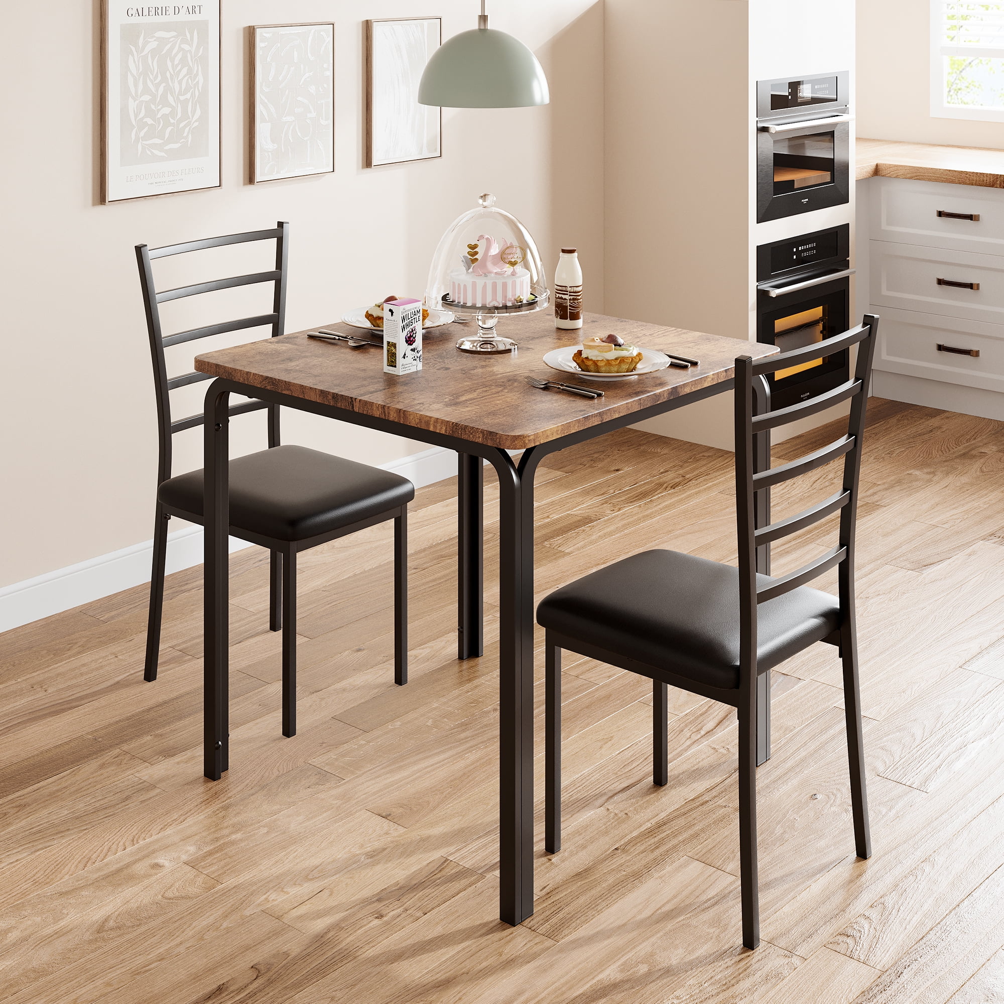 Danolapsi Dining Table for 2,Small Square Kitchen Dining Dinner Room Tables Set,Space Saving Wood Modern Dinette Accent Furniture for Breakfast Nook,Apartment,Home Office Small Space