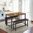 thumbnail image 1 of Danolapsi Dining Table Set,3 Piece Dining Table Set,Kitchen Table and Benches for 4,Rectangular Dining Room Table Set with 2 Upholstered Benches,Dining Table Set for Small Space,Apartment,Kitchen, 1 of 9