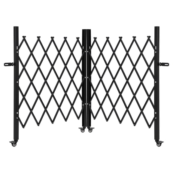 Danolapsi Double Expandable Gate,64"H x 120"W Folding Security Gate, Folding Door Gate, Steel Accordion Security Gate,Flexible Garage Door gate,360°Rolling Barricade Gate,Scissor Gate with Padlock