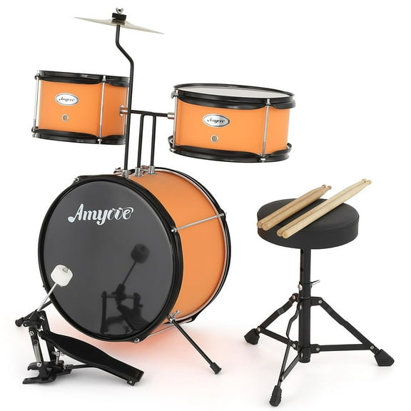 Danolapsi Drum Set for Beginners, 3-Piece Drums Set, Drum Sets with Bass Drum, 8" Suspended Cymbal, Stool, Drumsticks, Pedal