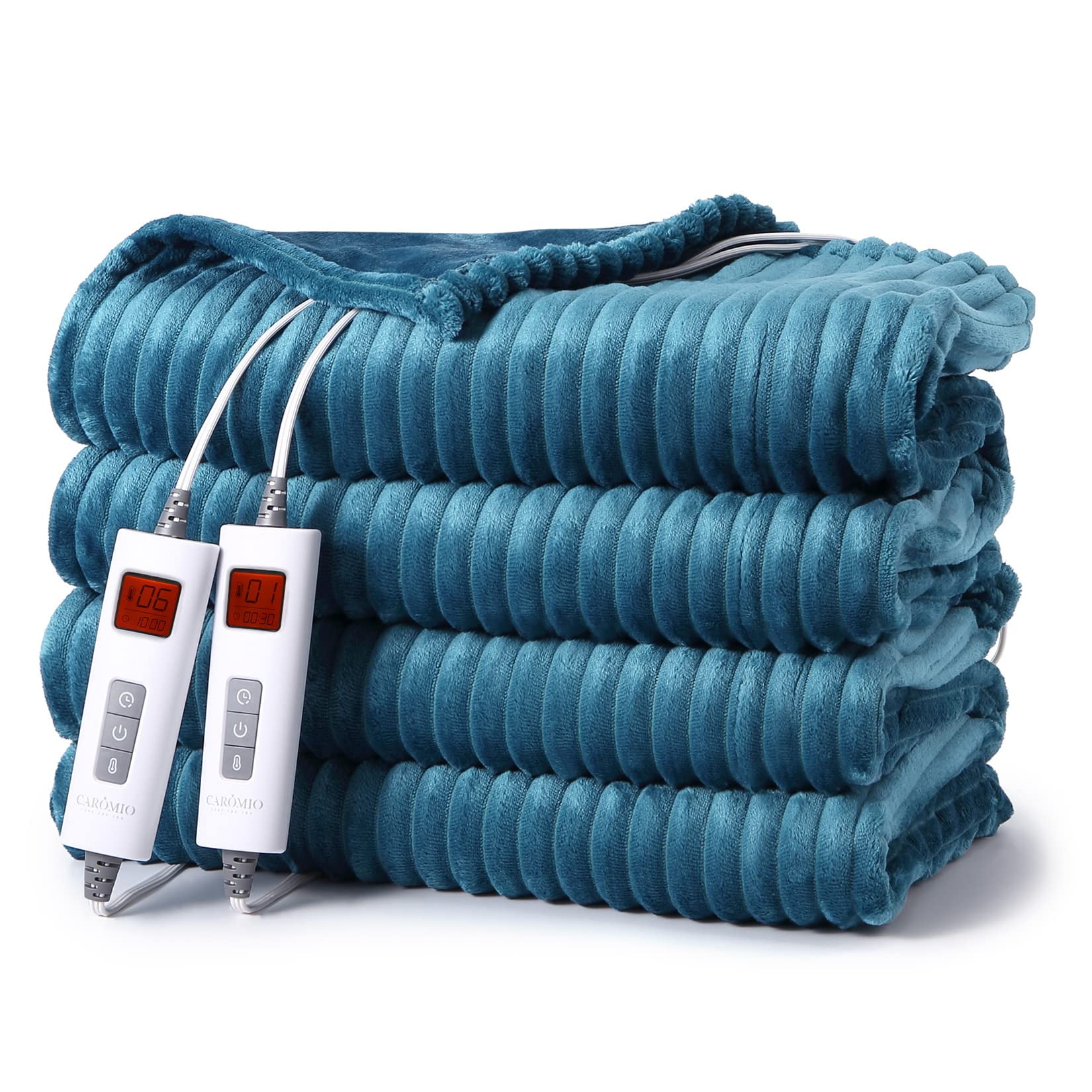 Danolapsi Electric Blanket Heated Blanket Throw Soft Ribbed Flannel
