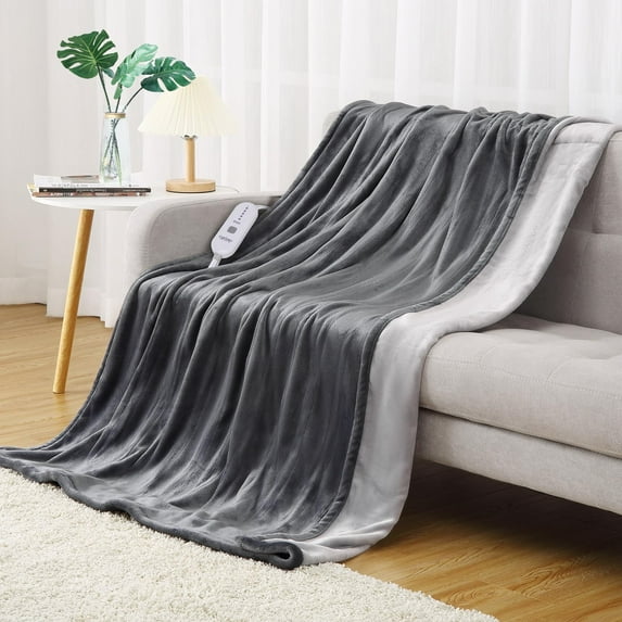 Danolapsi Electric Heated Blanket Throw, Super Cozy Soft Flannel Heated Throw with 4 Fast Heating Levels & 10 Hours Auto Off, Machine Washable, ETL Certification, Home Office Use