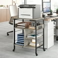 thumbnail image 1 of Danolapsi Flat Tube Printer Stand 3-Tier Compact Multipurpose Shelf Display Rack Under Desk Printer Table With Wheels Fax Paper Organizer Shelf For Home Office, 1 of 8