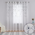 thumbnail image 1 of Danolapsi Floral Embroidery Sheer Curtains,Voile Drape Panels Plum Flower Semi Voile Curtains Window Treatment Set with Grommet,Semi-Sheer Curtain Panels, 52"×95"，Set of 2, 1 of 7