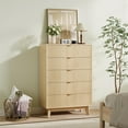 thumbnail image 1 of Danolapsi Fluted Dresser for Bedroom with 5 Drawer, Mid Century Modern Chest of Drawers, Large Boho Drawers Dresser with Deep Drawers, Wooden Dressers Organizer Storage TV Stand with for Bedroom, 1 of 7