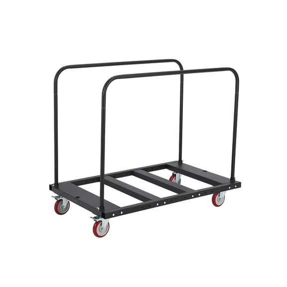 Danolapsi Folding Table Cart,1500 Lbs Capacity Heavy Duty Panel Cart with 4 Silent Wheels,Black Desk Trolley,Metal Frame Wall Panel Sheetrock Lumber Table Dolly for Garage Home Warehouse,Black