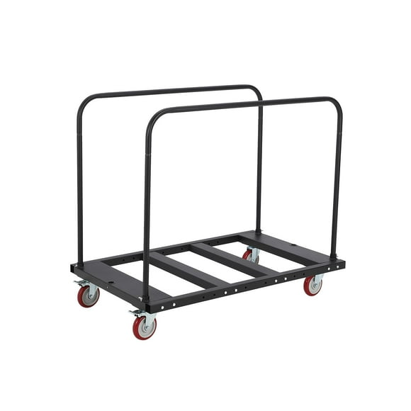 Danolapsi Folding Table Cart,1500 Lbs Capacity Heavy Duty Panel Cart with 4 Silent Wheels,Black Desk Trolley,Metal Frame Wall Panel Sheetrock Lumber Table Dolly for Garage Home Warehouse,Black