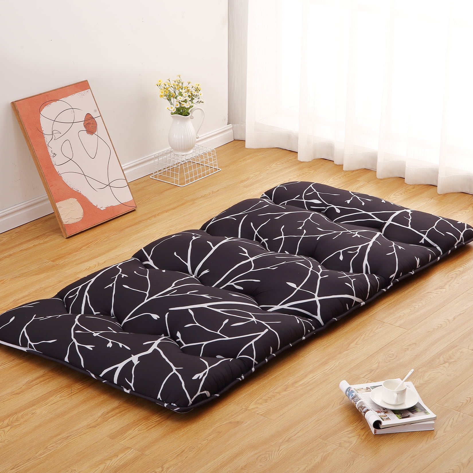 Danolapsi Futon Mattress, Extra Thick Folding Japanese Floor Mattress Quilted Bed Mattress Topper