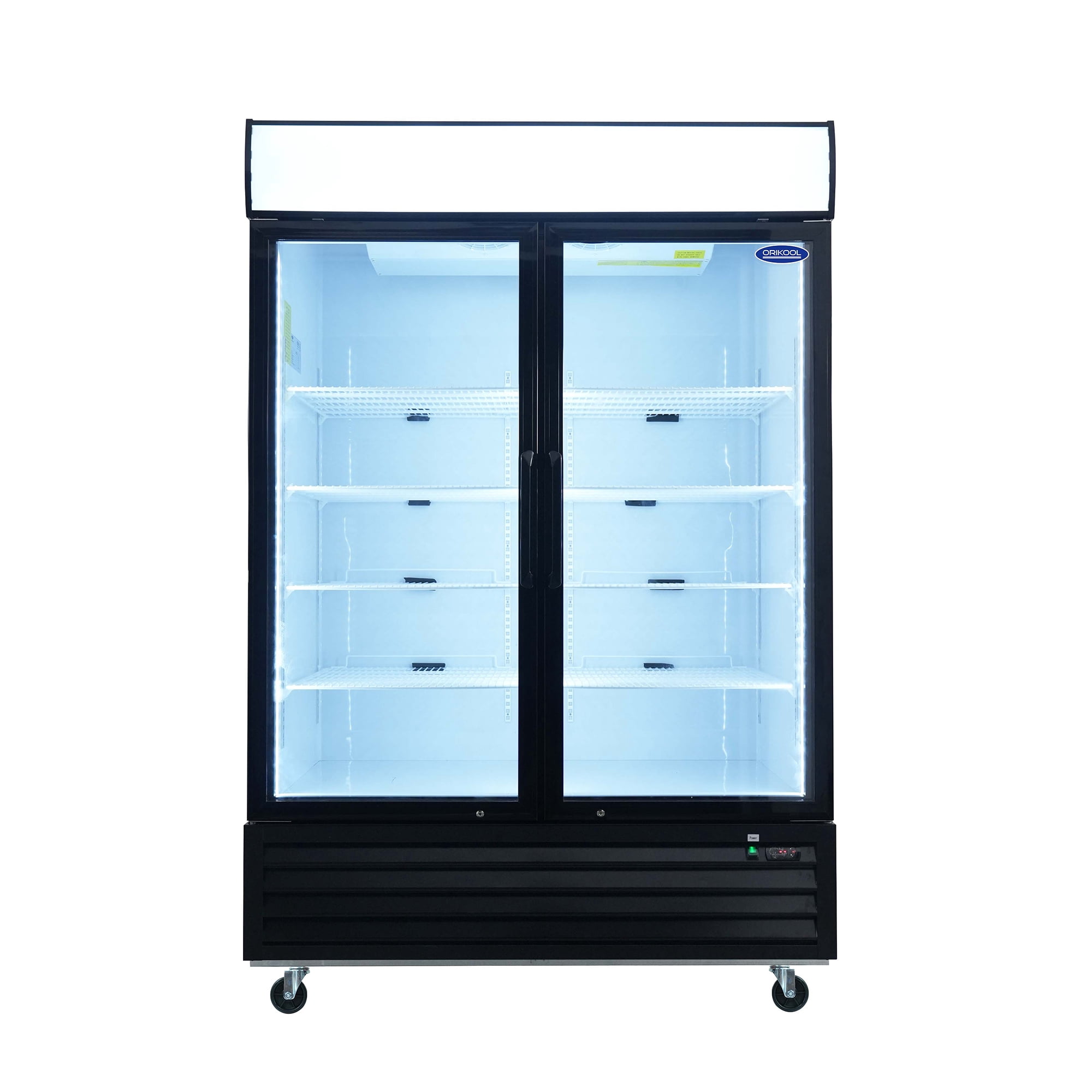 Danolapsi Glass Door Merchandiser Refrigerator 44.7 Cu.ft/19.3 Cu.ft/70 Cu.ft Swing Door Commercial Display Refrigerators Merchandising Refrigeration with LED Top Panel
