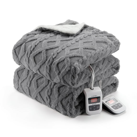 Danolapsi Heated Throw Blanket with 6 Heating Levels & 8 Time Settings,Fast Heating Thick Tufted Sherpa Electric Blanket Throw,UL Certified Machine Washable Blanket Throw,4 Hours Auto Off 50"×60"