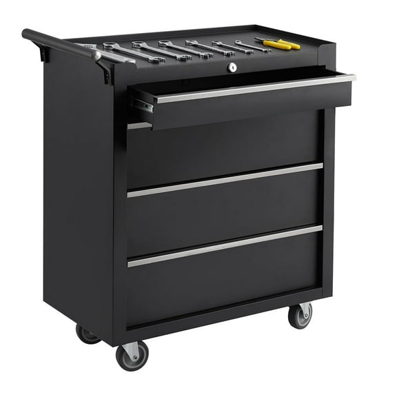 Danolapsi Heavy-Duty 4-Drawer Tool Chest with Wheels, Lockable Tool Cart with Removable Drawer Liners for Organized, Efficient, and Secure Storage in Garage, Workshop, or Warehouse