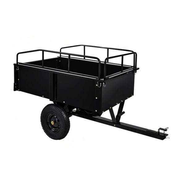 Danolapsi Heavy Duty 750LBS Lawn Mower Cart,15 Cu.Ft Steel Small Utility Trailer with Removable Sides | Universal Hitch for ATV, UTV, Tractor & Mower Hauling for Yard, Garden & Farm
