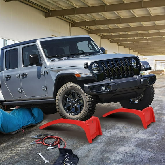 Danolapsi Heavy Duty Car Ramp, 8000 Lbs Auto Ramps, Solid Steel Truck Ramp, Car Ramp Set-Lifts Vehicles Up to 8 Inch, Ideal for Oil Change, Car Repair, Easy Home Garage Maintenance, 2 Pack