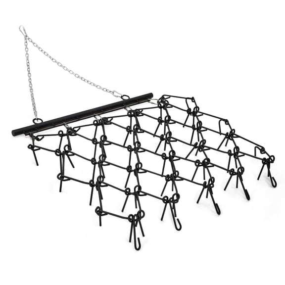Danolapsi Heavy Duty Drag Harrow 4 x 4 FT Leveling Grading Steel Mesh, 1/2 Thick Harrow Tines, Tow Behind Agricultural-Style Drag for ATV, UTVs,Lawn Tractors Leveling& Grading