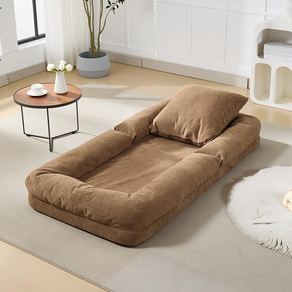 Danolapsi Human Dog Bed for Adult & Pets Convertible 5-Position Adjustable Floor Lazy Sofa Bed with 2 Fluffy Soft Pillows for Reading Gaming Comfy Bean Bag Chair for Bedroom Living Room