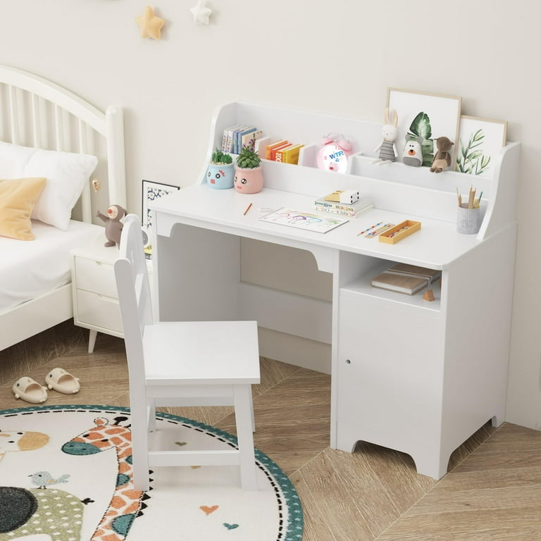 Danolapsi Kids Desk and Chair Set,Study Desk for Kids with Hutch