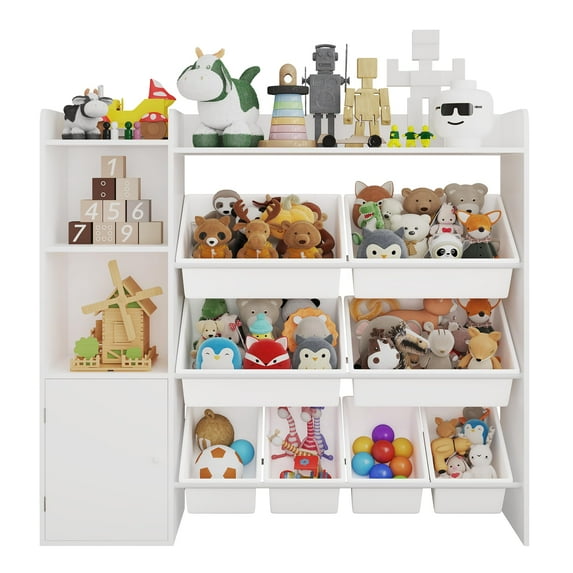 Danolapsi Kids Toy Storage Organizer with 8 Removable Bins,Perfect Toy Storage Solution Kid Bookshelf and Toy Storage for Study Room, Bedroom, Kids Room, Classroom