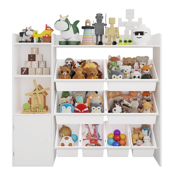 Danolapsi Kids Toy Storage Organizer with 8 Removable Bins,Perfect Toy Storage Solution Kid Bookshelf and Toy Storage for Study Room, Bedroom, Kids Room, Classroom