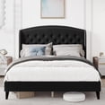 thumbnail image 1 of Danolapsi King Size Platform Bed Frame,Velvet Upholstered Bed with Button Tufted Design Wingback Headboard,Solid Wood Slats Slats,Easy Assembly,No Box Spring Needed, 1 of 7