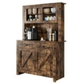 thumbnail image 1 of Danolapsi Kitchen Pantry Storage Cabinet, Freestanding Hutch Cabinet with Buffet Cupboard, Tall Storage Cabinets with Adjustable Shelves for Kitchen, Dining Room, 1 of 4