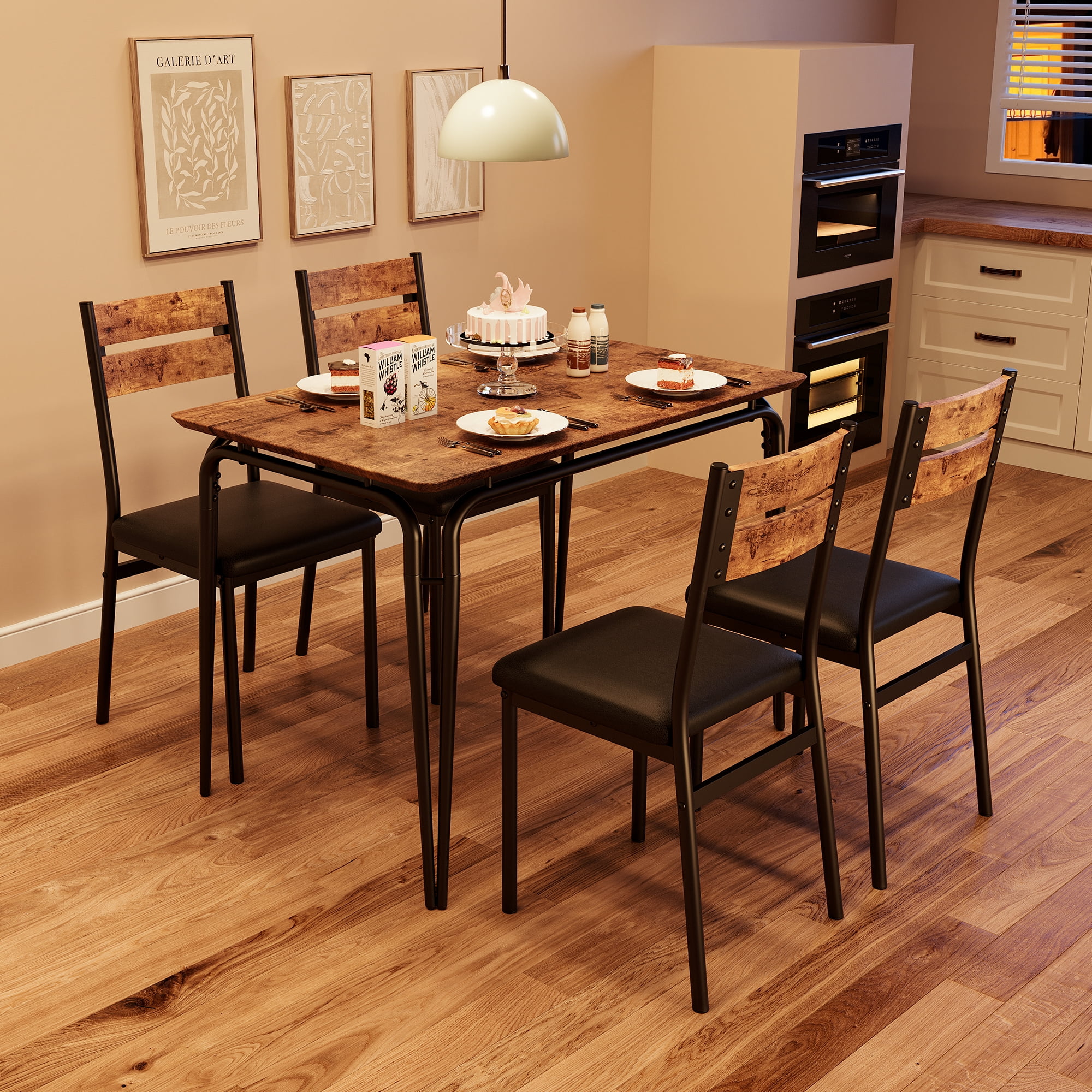 Danolapsi Kitchen Table and Chairs for 4, 5 Piece Dining Table Set for ...