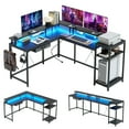 thumbnail image 1 of Danolapsi L Gaming Desk,68" Home Office Desk with File Drawer & Power Outlet, Computer Corner Desk with Monitor Shelf and Hook, LED Lights,Two Person Desk, 1 of 8