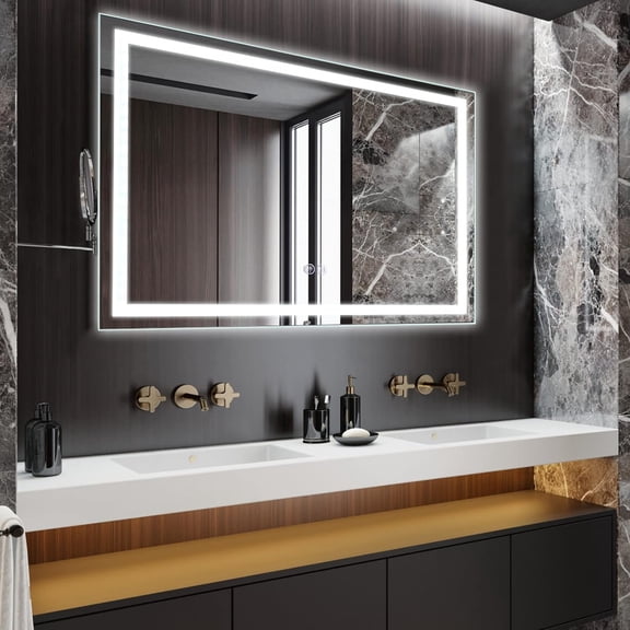 Danolapsi LED Bathroom Mirror,24x32 Anti Fog Vanity Mirror with Lights,Dimmable,Backlit + Front Lit,Lighted Bathroom Vanity Mirror for Wall, Watertight,Tempered Glass,(Horizontal or Vertical)