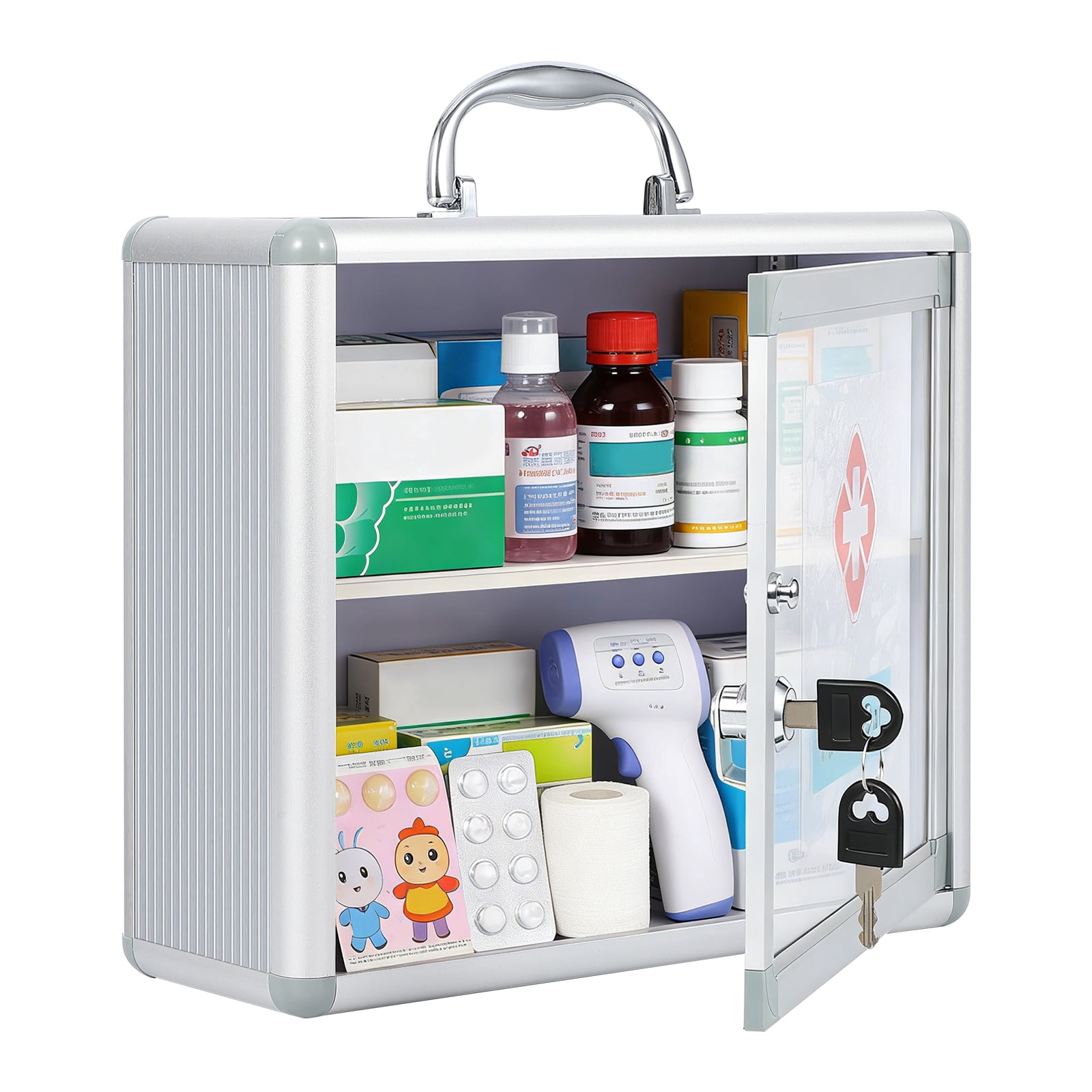 Danolapsi Large Lockable Medicine Cabinet with Handle,Protable First ...