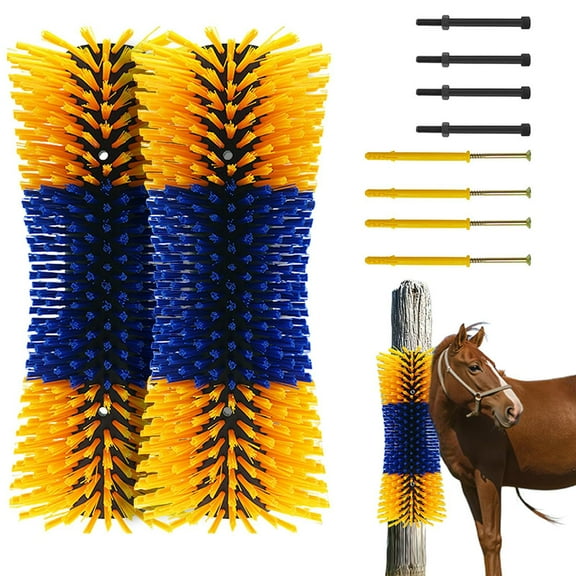 Danolapsi Livestock Scratching Brush, Horse Scratcher Massage Bushes With Screws, Animal Back Scratching Itch Relief Improve Blood Circulation for Cow Horse Goat