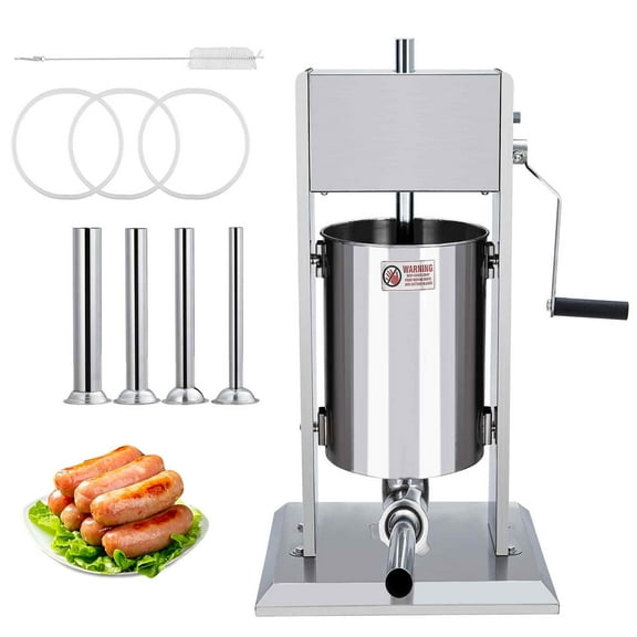 Danolapsi Manual Sausage Stuffer 5L/11Lbs Capacity Sausage Maker Machine,Meat Stuffer with Dual Speed,Stainless Steel Heavy Duty Sausage Filler with 4 Stuffing Tubes,for Commercial and Home Use