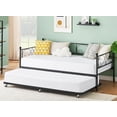 thumbnail image 1 of Danolapsi Metal Daybed with Trundle/Mattress Foundation with Steel Slat Support/Mattress Foundation Platform Sofa Bed with Headboard for Bedroom/Easy Assembly,Twin, 1 of 1
