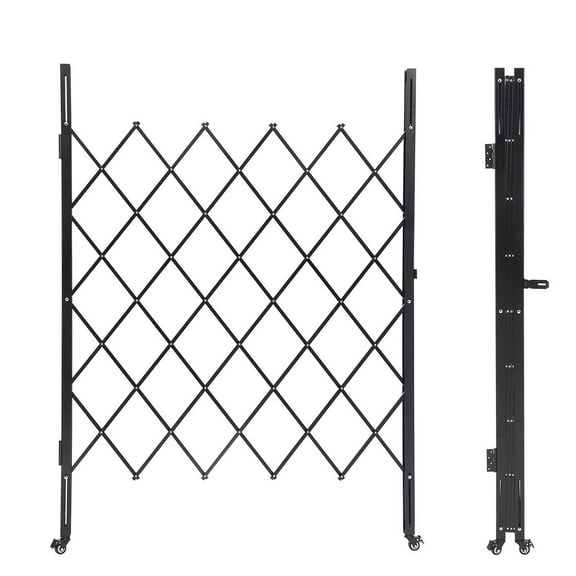 Danolapsi Metal Folding Security Door, Outdoor Folding Door Gate, Steel Accordion Security Gate, Flexible Expanding Barricade Gate, 360° Rolling Expandable Gates for Garage/Courtyard/Gardens