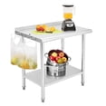thumbnail image 1 of Danolapsi NSF Stainless Steel Table,48" x 24" Work Table with Adjustable Undershelf,Detachable Trash Bag Holder,Metal Work Table Workbench for Commercial Kitchen Restaurant,Curved Edge, 1 of 8