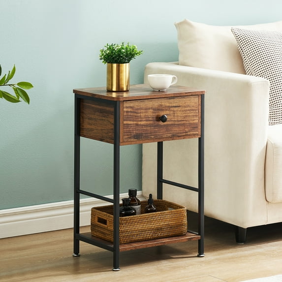 Danolapsi Nightstand,End Table with Drawer and Storage Shelf,Side Table Bedside Tables for Living Room,Bedroom Beside End Table for Small Spaces,Easy to Install