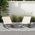 thumbnail image 1 of Danolapsi Outdoor Rocking Chairs Set of 2, Indoor Lounge Rocker Chair with Padded Cushion & Metal Frame & Rattan Seat, Lounge Chaise Chair for Front Porch, Garden, Backyard, Lawn, Patio, 1 of 7