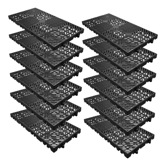 Danolapsi Plastic Pallets,23.6"x11.8"x1.18" Lightweight Waterproof Floor Pallets,Breathable Grid Ventilation Pallet,Applicable to Indoor and Outdoor,Garages,Kitchen,Basement,6/12 Pcs