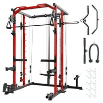 Danolapsi Power Cage,Smith Machine Squat Rack,Heavy Duty Power Rack for Home Gym with Pulley System,Dip Bar,LAT Pulldown,Multifunctional Squat Rack for Home Gym,Weight Cage for Home Gym
