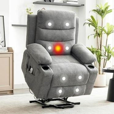 Danolapsi Power Lift Recliner Chair,Oversized Electric Recliners for Elderly with Heat and Massage,Home Theater Seat with 2 Cup Holders Side,Electric Glider Reclining Single Sofa Chair for Living Room