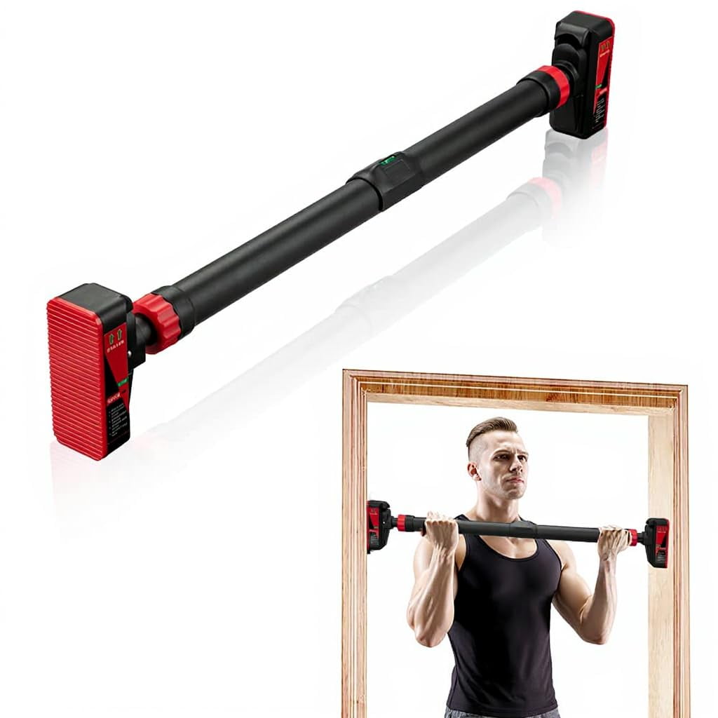 Danolapsi Pull Up Bar for Doorway,Strength Training Chin up Bar without Screws,Adjustable No Screws Chin Up Bar for Home Gym,440 LBS Max Load,with Level Meter & Anti-Slip Design for Strength Training