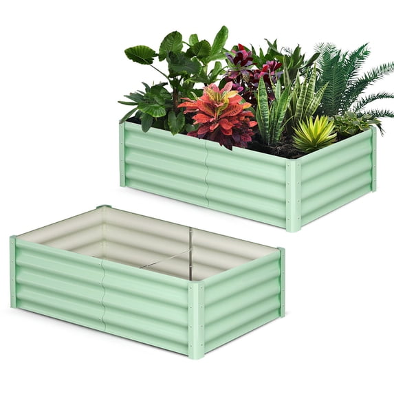 Danolapsi Raised Garden Bed, Metal Raised Garden Beds Outdoor, Rectangular Planter Box for Planting Plants, Vegetables and Flower