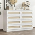 thumbnail image 1 of Danolapsi Rattan Dresser for Bedroom with 8 Drawer,Modern Storage Double Drawers for Bedroom,Wooden Dresser Chest,Beside Table for Closet,Nursery, Living Room and Entryway, 1 of 5