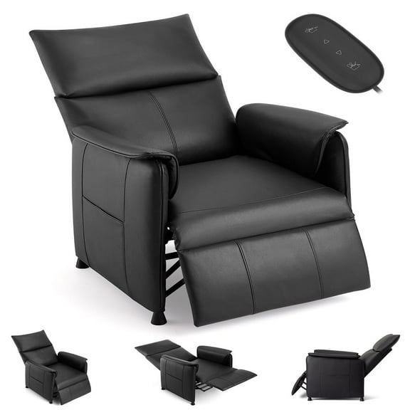 Danolapsi Recliner Chair, Electric Adjustable PU Leather Recliners Home Seating with Remote Control, Modern Reclining Chair with Thick Seat Cushion and Backrest, Single Sofa for Living Room