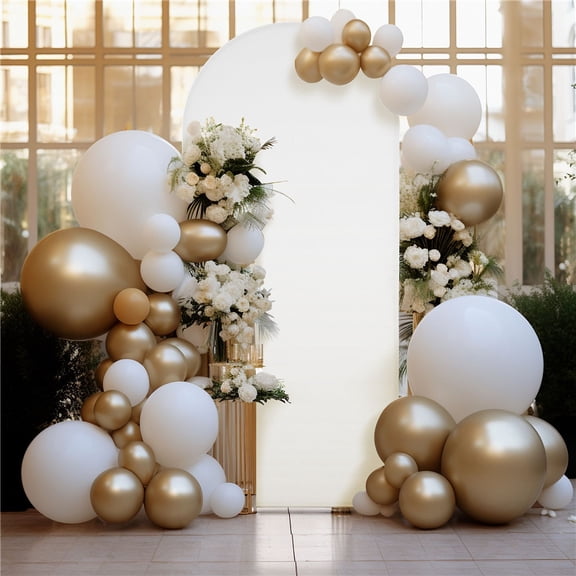 Danolapsi Set of 3 Wedding Arch Covers, 6 FT + 6.6 FT + 7.2 FT Double-sided Spandex Wedding Arch Fabric Set Arch Backdrop Cover with Zipper Decoration for Party, Ceremony, Banquet