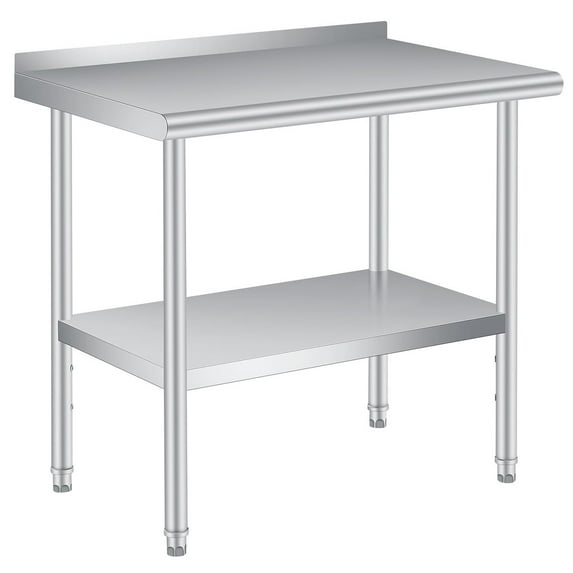 Danolapsi Stainless Steel Table for Prep & Work 30"x24" with Backsplash, Adjustable Undershelf, Metal Commercial Worktable for Restaurant Kitchen & Food Service